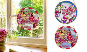 2305 NEW Two colored hummingbird acrylic pendant glass windows and wall decoration 7086LA