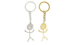 2305 NEW Stainless steel small person keychain pendant fun graffiti keychain pendant 7094LA