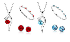 2305 NEW Diamond earrings, necklace, bracelet, jewelry, three piece set 7103 LA
