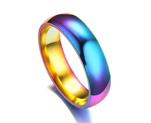 Stainless Steel Unisex Rainbow Ring