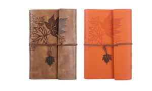 2305 NEW A5 Loose-leaf Notebook Maple Leaf Elegant Embossed Pattern 7137LA