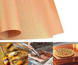 Premium Quality Gold Bake and Grill Matt Set of 2/4/8