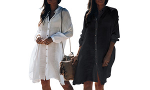 2305 NEW Shirt style bikini beach jacket sunscreen jacket 7148LA