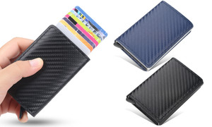 2305 NEW RFID plaid card package metal aluminum box automatic snap card sleeve 7169LA