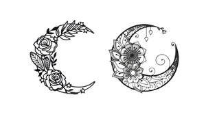 2305 NEW Moon rose metal black wall art decoration 7183LA