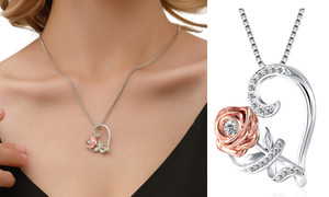 2306 NEW  Love Rose Zircon Necklace  7352/7475 LA