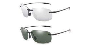  2306 NEW Ultra light frameless  sunglasses men's polarized sunglasses 7359 