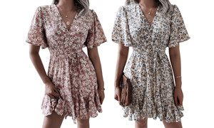 2306 NEW Women's printed chiffon sexy dress for women  7315LA