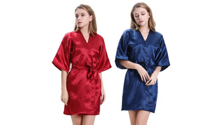 2306 NEW Summer Women's Satin Solid Short Nightgown 7345LA