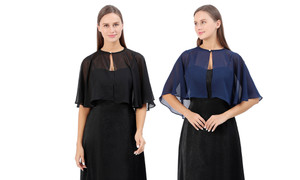 2306 NEW Women's quarter sleeved chiffon cardigan shawl 7409LA