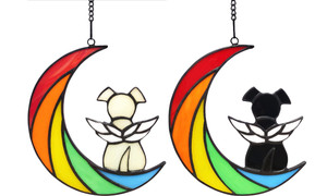 2306 NEW Moon Angel Wings Dog Rainbow Window Pendant Decoration 7471LA