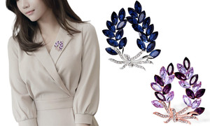 2306 NEW Imitation crystal bouquet with brooch and pin fixation 7477LA
