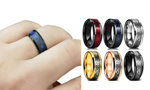 2306 NEW 6PC Titanium Steel Stainless Steel Dragon Pattern Ring Couple 7369  LA