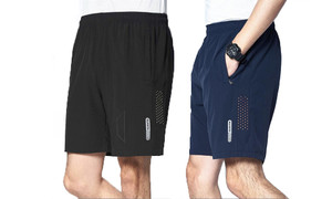 2307 NEW  Men's ice five point shorts with zippered pockets 7376LA