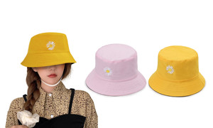 2307 NEW  Single little daisy wears a Bucket hat on both sides 7389LA