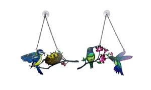 2307 NEW Single sided colorful art metal bird hanging accessories, window decorations, suction cups, and window hanging options 7541LA