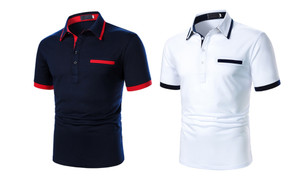 2307 NEW  New 3D printed men's short sleeved fashionable daily casual top polo shirt 7399 LA