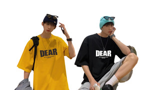 2307 NEW Men's Summer Letter Printing T-shirt Loose Half Sleeve Short Sleeve 7802LA