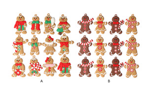 2308 NEW 12PC Gingerbread man Christmas tree decoration Christmas scene decoration pendant 7815LA