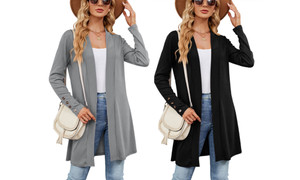 2308 NEW Autumn/Winter Solid Button Long Sleeve Cardigan Loose Knitted Coat 7822LA