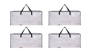 2308 NEW 4pc transparent storage portable zipper packaging woven bag 7905