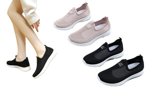 2308 NEW Summer Flyknit Shoes Breathable Versatile Mesh Solid Color Sneakers 7935