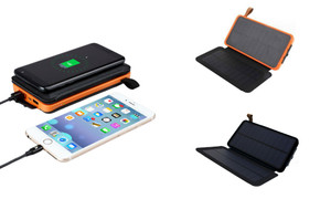 2308 NEW Folding 1+1 solar power charging bank portable waterproof mobile power supply for outdoor lighting 7939