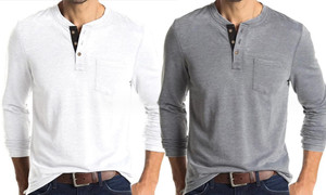 2308 NEW Autumn/Winter Long Sleeve Men's T-shirt with Pocket Bottom 7970LA