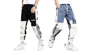 2308 NEW Men's autumn and spring color matching leggings sports casual pants and workwear pants 7982LA