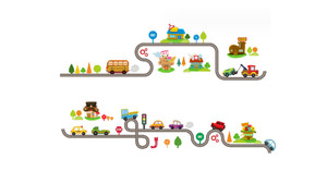 2308 NEW Cartoon Car Children's Bedroom Kindergarten Wall Decal 7991 LA