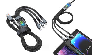 2309 NEW Three in one digital display fast charging 100W data cable 8146LA