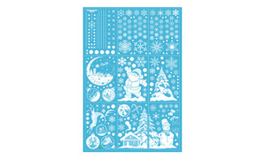 2309 NEW 260PC 9 white snowflake hanging ball elk Christmas tree stickers  8171la