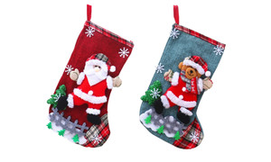 2309 NEW Santa Claus Socks Christmas Tree Pendant Large Socks Christmas Decoration Gift Bag 8179 la