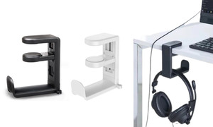2309 NEW Punch free desk clip hook headphone stand 360 degree rotating bracket 8184