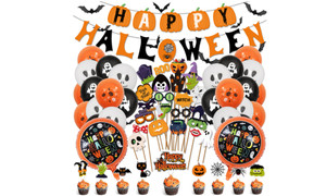 2309 NEW Halloween themed pumpkin cake flag balloon decoration set 8206 la