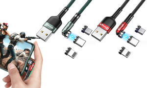 2309 NEW 2PC 540 degree rotation 3-in-1 magnetic suction head data cable 8211 la