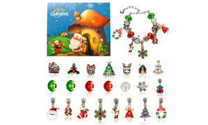 2310 NEW 24 grid Christmas gift Christmas countdown calendar surprise blind box DIY charm bracelet set 8229 la
