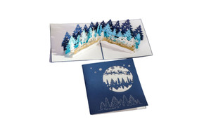 2310 NEW Christmas Forest 3D Creative Paper Carving Hollow out Greeting Card 8233 la