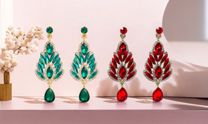 2310 NEW Diamond studded evening earrings with long sparkling Premium Aurelis Crystal earrings for women 8245la