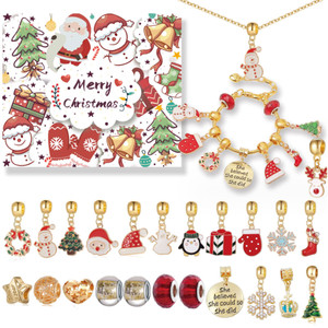 2310  NEW   Golden XMAS 24 days Fall a few calendar gift box set DIY beading necklace  7648   LA