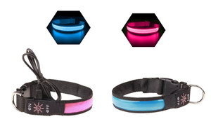 2310NEW-LED reflective leather pet light collar  6935
