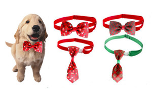 2311 NEW 4PCChristmas decoration plaid pet cat and dog bow tie pet accessories 8340LA