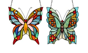 2402 Colored butterfly acrylic flat glass decorative pendant 8369LA