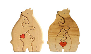 2402 DIY Wooden Puzzle Mother Child Bear Set Embracing Bear Family Set Decoration 8371LA