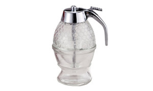 2402 Creative press type honey jar squeeze sauce bottle plastic sealed jar funnel type jar syrup pot with base 8375