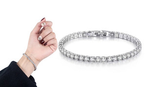 2403 Single row sparkling zircon bracelet, minimalist gemstone bracelet 8407LA