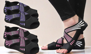 2404 Soft sole yoga shoes, lightweight and non slip leather pull up, five toe dance shoes, open toe exercise training, aerial yoga socks 8429LA