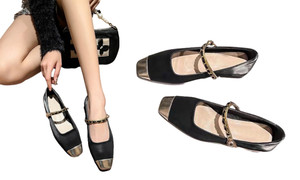 2404 French style Mary Jane single shoes, women's thick heels, flat soled spring shoes, temperament black, paired with skirts, evening shoes 8435