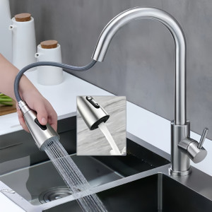 2405NEW-Hot and cold faucet, rotatable, pull-out, telescopic sink faucet6989