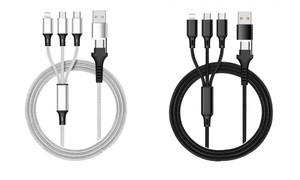 NEW  2406  Type-C transmission three in two braided charging cable  8519